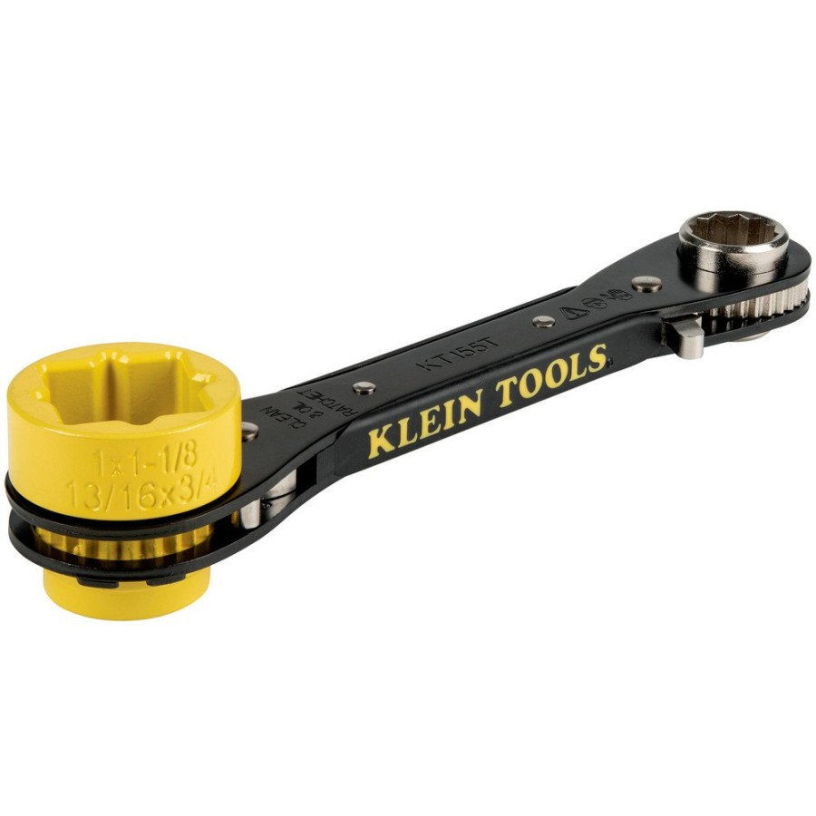 Hand Tools Klein Tools Ratcheting Wrench Sets | Klein Tools Kt155T 6-In-1 Lineman'S Ratcheting Wrench