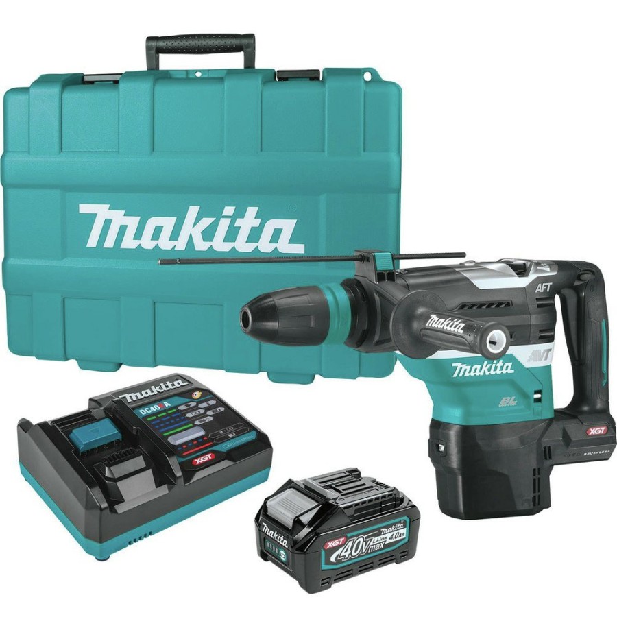 Power Tools Makita Rotary Hammers | Makita Grh05M1 40V Max Xgt Brushless Lithium-Ion 1-9/16 In. Cordless Avt Rotary Hammer Kit (4 Ah)