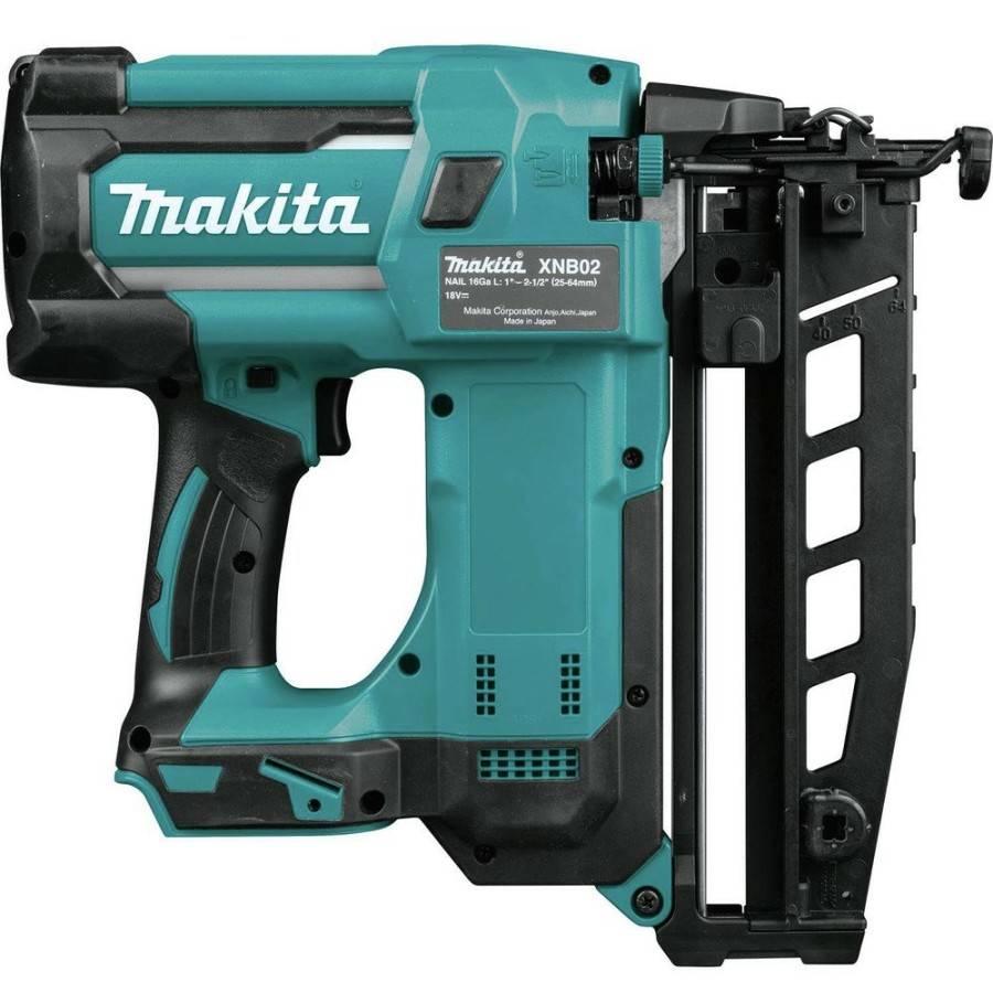 Power Tools Makita Nailers | Makita Xnb02Z 18V Lxt Lithium-Ion Cordless 2-1/2 In. Straight Finish Nailer, 16 Ga. (Tool Only)