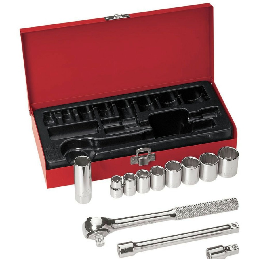 Hand Tools Klein Tools Socket Sets | Klein Tools 65504 12-Piece 3/8 In. Drive Socket Wrench Set