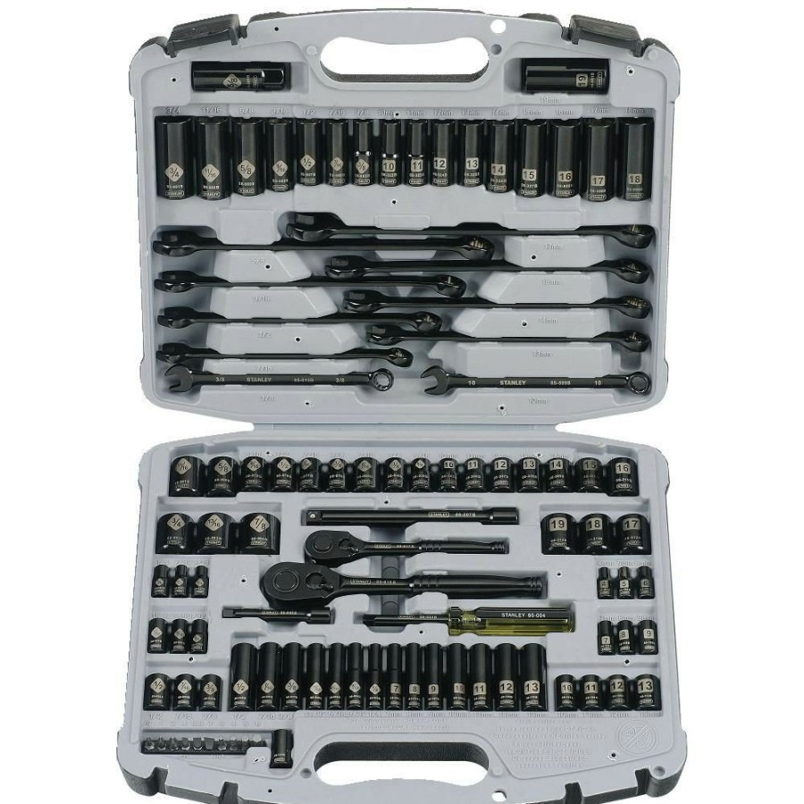 Hand Tools Stanley Socket Sets | Stanley 92-839 99 Piece Black Chrome Socket Set