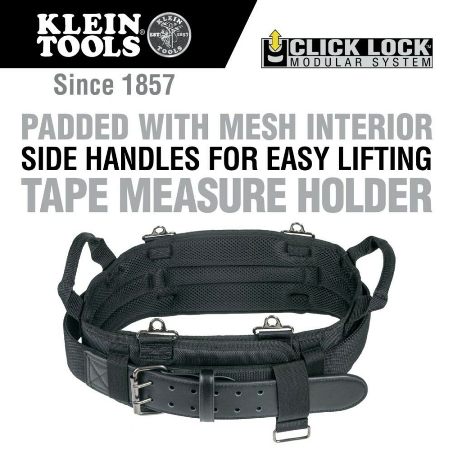 Tool Storage Klein Tools | Klein Tools 55918 Tradesman Pro 44.5 In. X 5 In. X 1 In. Modular Tool Belt - Medium, Black