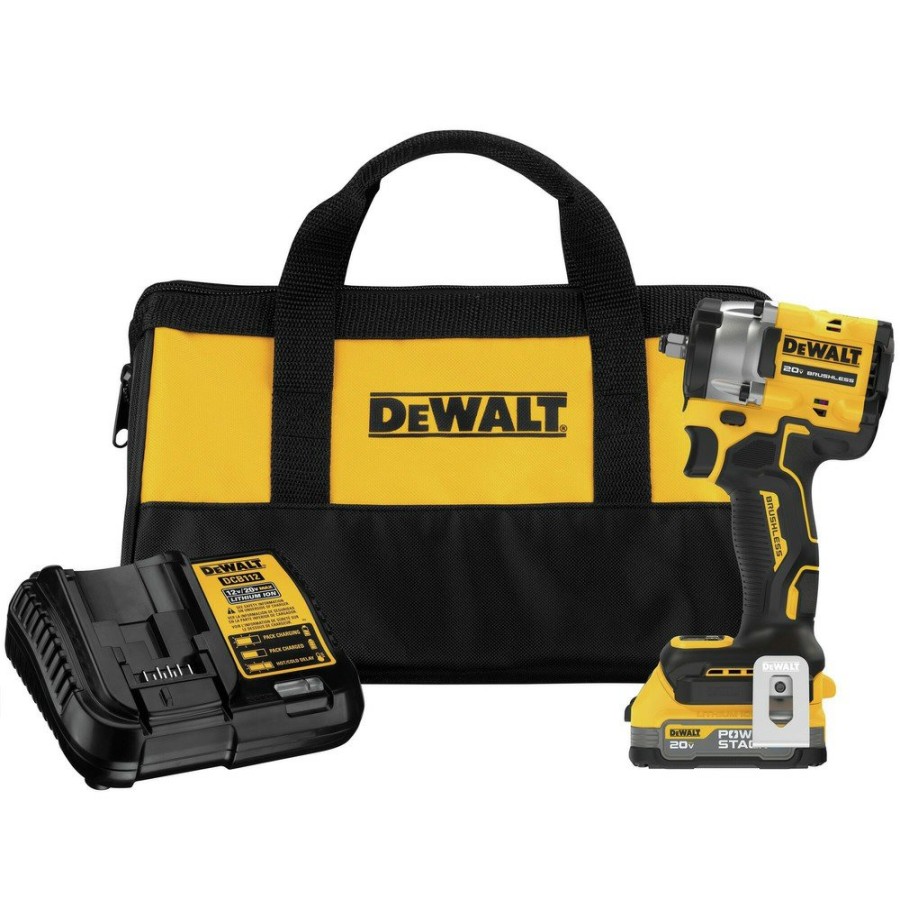 Power Tools Dewalt | Dewalt Dcf923E1 20V Max Brushless Lithium-Ion 3/8 In. Cordless Compact Impact Wrench Kit (1.7 Ah)