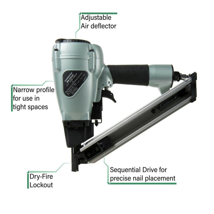 Air Tools And Equipment Metabo HPT Nail Guns | Metabo Hpt Nr38Akm 1-1/2 In. Strap-Tite Connector Framing Nailer