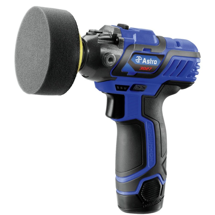 Power Tools Astro Pneumatic Polishers | Astro Pneumatic 3027 12V Lithium-Ion 3 In. Cordless Mini Pistol Polisher (1.5 Ah)