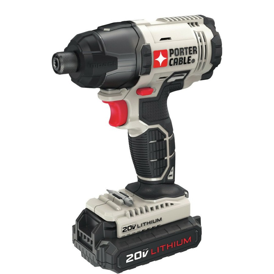 Power Tools Porter-Cable Impact Drivers | Porter-Cable Pcc641Lb 20V Max 1.3 Ah Cordless Lithium-Ion 1/4 In. Hex Impact Driver Kit