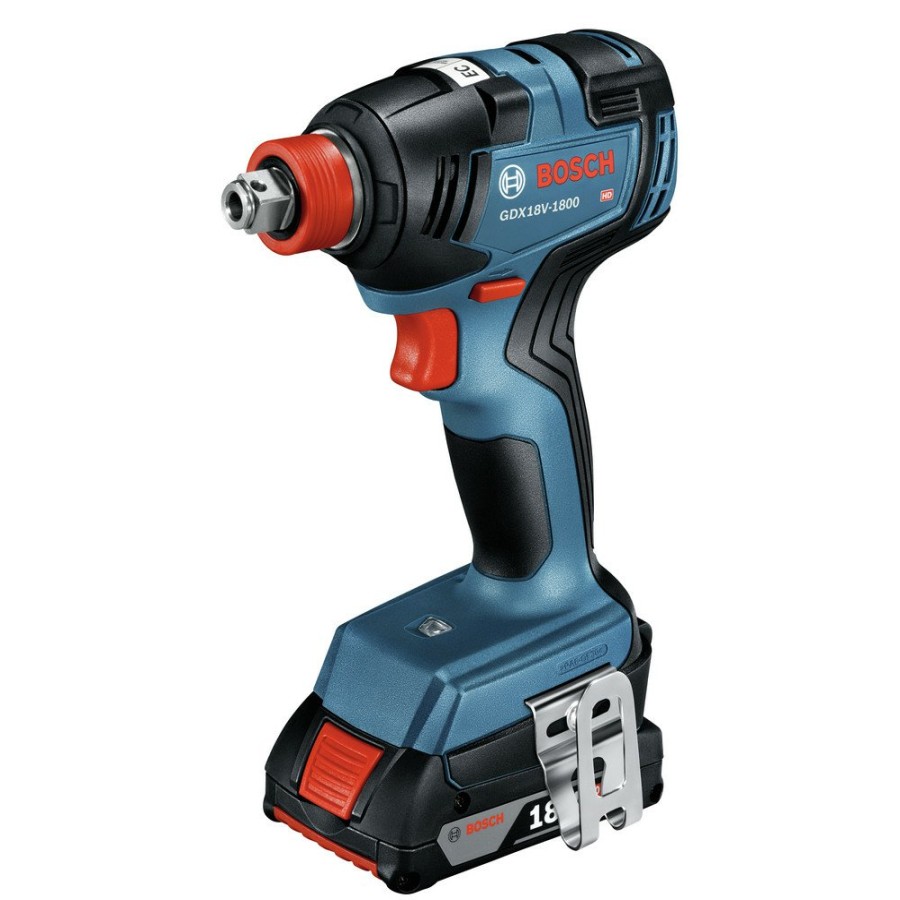 Power Tools Bosch Impact Drivers | Factory Reconditioned Bosch Gdx18V-1800B12-Rt 18V Ec Brushless Lithium-Ion 1/4 In. And 1/2 In. Cordless 2-In-1 Bit/Socket Impact Driver Kit (2 Ah)