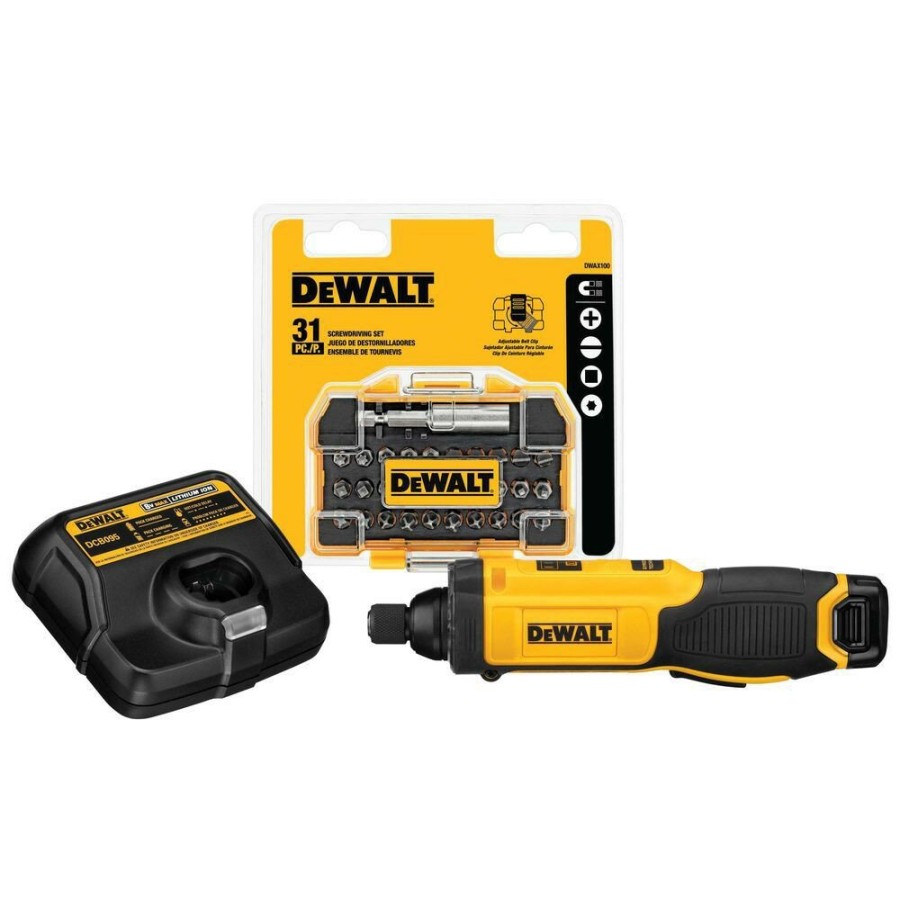 Power Tools Dewalt Electric Screwdrivers | Dewalt Dcf682N1 8V Max Brushed Lithium-Ion 1/4 In. Cordless Gyroscopic Inline Screwdriver Kit (1 Ah)