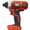 Power Tools Black & Decker Impact Drivers | Black & Decker Bdci20B 20V Lithium-Ion 1/4 In. Impact Driver (Tool Only)