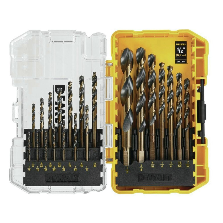 Power Tool Accessories Dewalt Bits And Bit Sets | Dewalt Dwa1181 21-Piece Black And Gold Coated Drill Bit Set