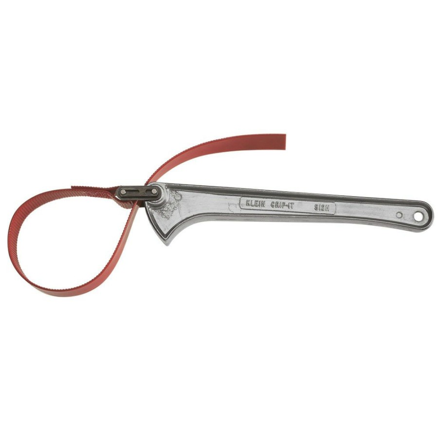 Hand Tools Klein Tools Strap Wrenches | Klein Tools S-18H Grip-It 18 In. Strap Wrench - Silver/Red