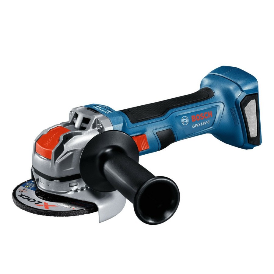 Power Tools Bosch Angle Grinders | Bosch Gwx18V-8N 18V Brushless Lithium-Ion 4-1/2 In. Cordless X-Lock Angle Grinder With Slide Switch (Tool Only)