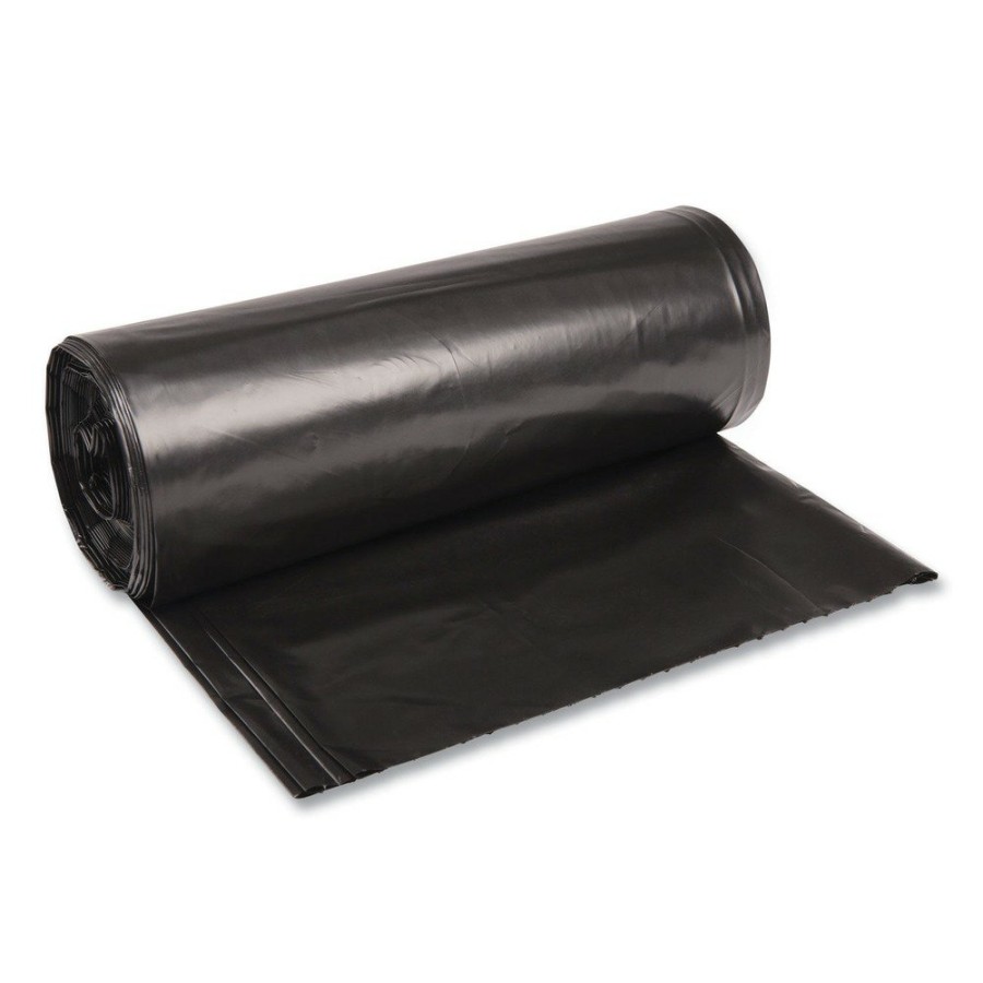 Facility Maintenance & Supplies Boardwalk | Boardwalk Bwk523 38 In. X 58 In. 60 Gal. 1.6 Mil Recycled Low-Density Polyethylene Can Liners - Black (100/Carton)