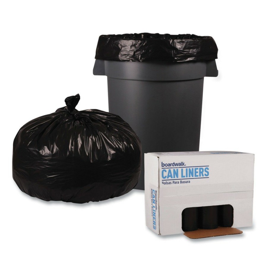 Facility Maintenance & Supplies Boardwalk | Boardwalk Bwk523 38 In. X 58 In. 60 Gal. 1.6 Mil Recycled Low-Density Polyethylene Can Liners - Black (100/Carton)